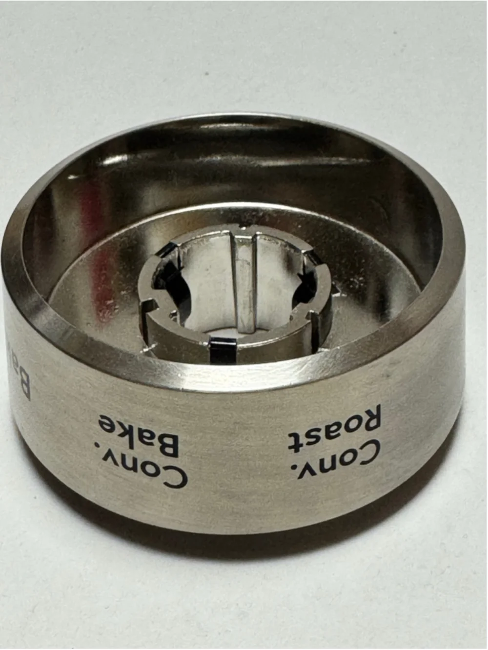 Genuine OEM GE Cafe Oven Range Knob Bezel- Stainless Steel - 307D1176G001